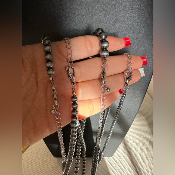 ✨Navajo Grey Western/Bohemian Necklace set Earrings and Necklace✨ - Picture 8 of 8
